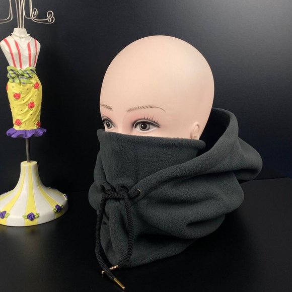 Winter Ski Mask Cover Hoodie Thermal Fleece Lined Balaclava Neck Full Face Cover - Picture 4 of 8